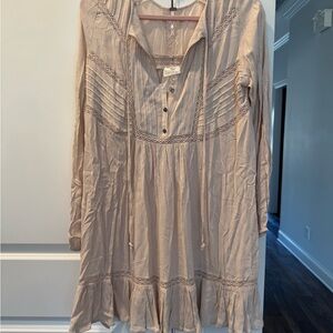 Free People Cream Lace Knit Dress